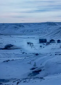 Van parked in snow